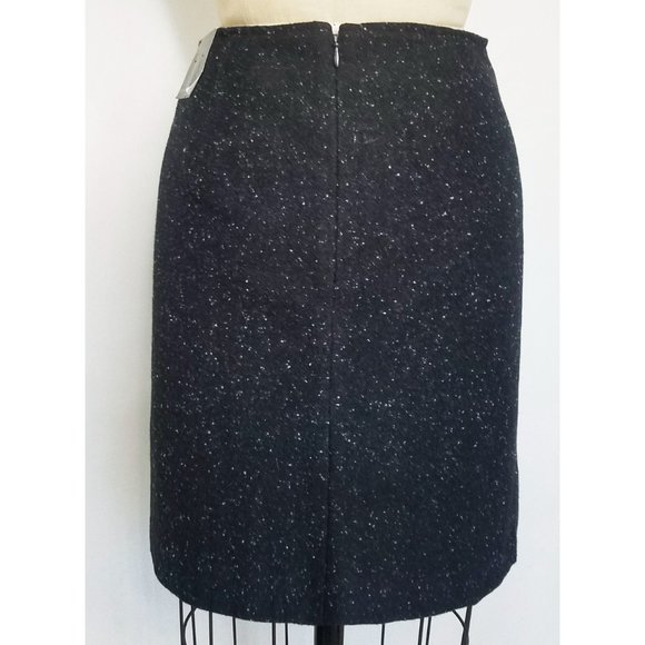 Banana Republic Womens Flecked Wool Blend Straigth Skirt Black NWT 6 - Picture 6 of 9